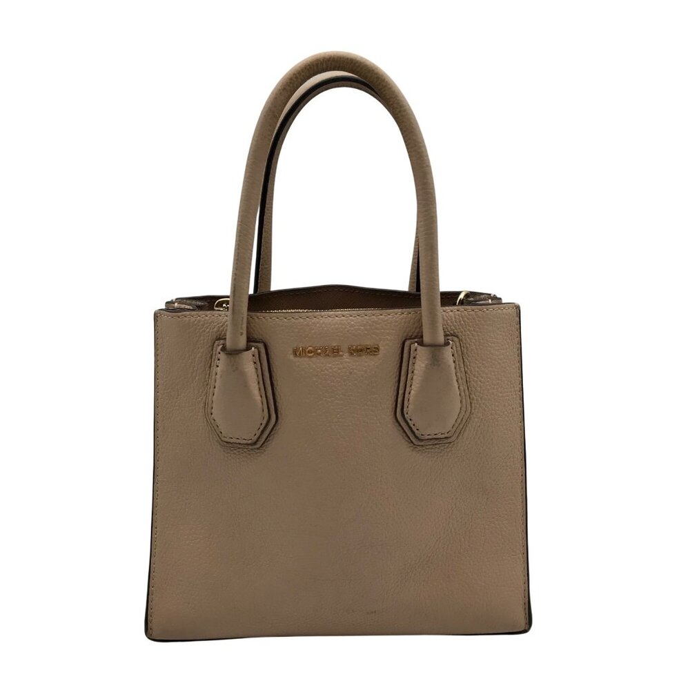 Michael Kors Tan Pebbled Leather Mercer Convertible Satchel